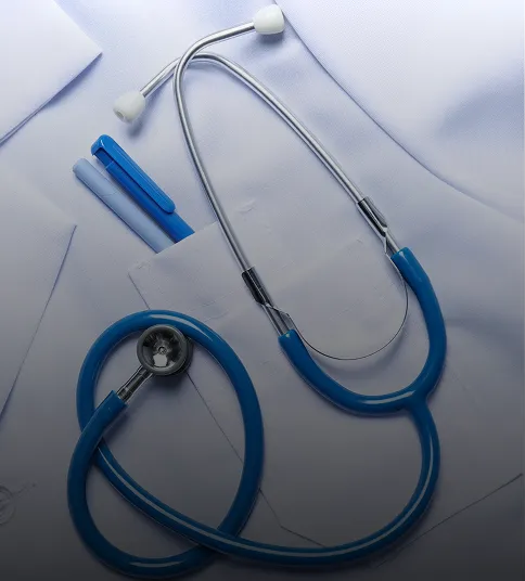 Stethoscope and medical tools representing premium healthcare solutions.